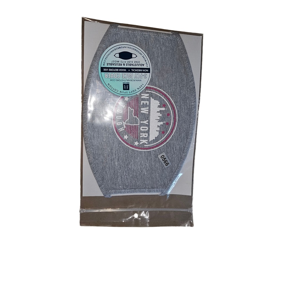 Robin Ruth New York‎ Tough Face Mask Gray 3-Ply Cotton Reusable NWT 565,566
